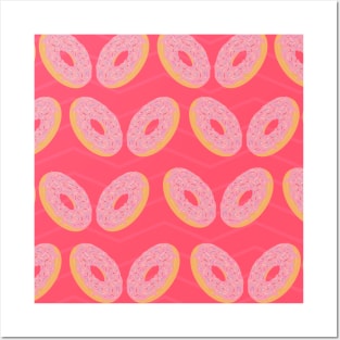 Tasty Pink Glazed Doughnuts Posters and Art